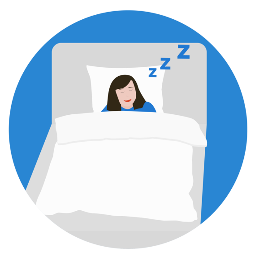 Grafik von einer Person im Bett